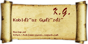 Koblász Győző névjegykártya